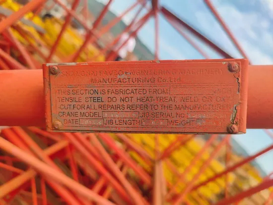 Good Price Construction Flat Head 8-16 Ton Rental Used Favco Tower Crane